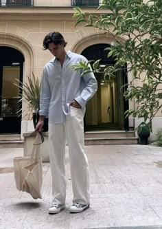 Outfit inspo, similar shirt from Amazon -> https://amzn.to/3SG7wRc you can click the image to explore products. Summer Starboy Outfits, Starboy Summer Outfit, Men Summer Outfit Classy, Men Linen Outfit Summer, Streetwear Men Outfits Street Fashion, Europe Travel Outfits