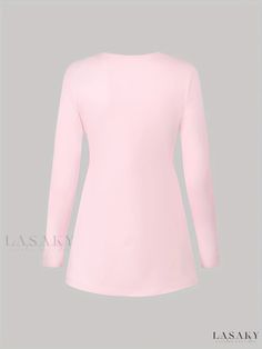 Lasaky - Enhance Your Wardrobe with Womens Plus-Size Solid Long Sleeve V Neck Twist Front T-shirt Offering Medium Stretch and Casual Comfort Twist Front, Fabric Medium, Spring And Fall, Collar Style, Care Instructions, Style Casual, Twist, Dry Clean, Spandex