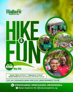 an advertisement for the hike and fun event