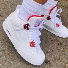 Free Shipping ✈️ Aj4 Outfit, Jordan 4 Shoes, Pretty Sneakers, Sneaker Outfits, Nike Air Jordan 4, Preppy Shoes, Jordan 4s, Pretty Shoes Sneakers, Jordan Shoes Retro