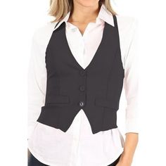 Product Description: Step up your style with this Casual Button Down Racerback Belt Slim Fitted Tuxedo Suit Vest Top, perfect for both casual and formal occasions. The racerback design adds a modern twist to the classic tuxedo vest look, while the button-down front and adjustable belt ensure a tailored, slim fit. Designed to enhance your silhouette, this versatile vest is great for layering over shirts or wearing on its own. Available in sizes S-3XL, its designed to suit a variety of body types. Size Chart(Inches) / HVE01123 S => Chest: 30 / Length: 18.5 M => Chest: 30.5 / Length: 19 L => Chest: 31 / Length: 19.5 1XL => Chest: 31.5 / Length: 20 2XL => Chest: 32 / Length: 20.5 3XL => Chest: 32.5 / Length: 21 Color: Black. Tuxedo Vest, Classic Tuxedo, Slim Fit Crop Top, Short Sleeve Tunic Tops, Womens Tops Dressy, Tunic Tops Casual, Short Sleeve Shirt Women, Tuxedo Suit, Loose Shirts