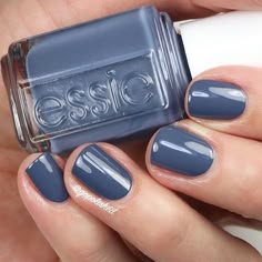 Nail Color Trends, Blue Polish, Nail Blue, Spring Nail Colors, Blue Nail Polish, Nail Art Wedding, Essie Nail Polish, Muted Blue, Colorful Nail Designs