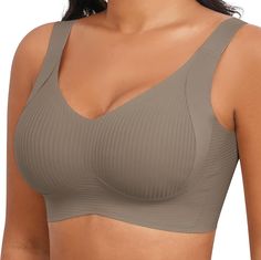 PRICES MAY VARY. U-Back Design Adjustable Bra: The seamless and comfortable bra U-back design has good air permeability, which can keep you cool all day long.The high stretch strap can be adjusted to fit women of different body shapes, providing better support. The four rows of five back buckles make the bra more flattering to the skin. SEAMLESS & NO UNDERWIRE DESIGN： Our Bralettes for women adopts "W" type support, from 360° around the breast to support your breasts, thin and non-marking non-bi Bralettes For Small Chest, Without Bra, Adjustable Bra, Body Curves, Comfortable Bras, Plus Size Bra, Seamless Bra, Everyday Bra, Padded Bras