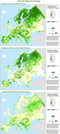 two maps showing different areas of the world, one with land cover and one with land cover