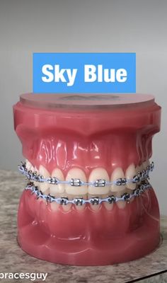 Braces Sky Blue, Baby Blue Braces, Powerchain Braces Color, Good Braces Colors, Sky Blue Braces, Pretty Braces Colors, Braces Colors Aesthetic, Light Blue Braces, Brace Colors