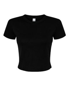 color: Solid Black Blend, size: 2XL Outfits Asian, Ribbed Crop Top, Color Care, Baby T Shirt, Custom Embroidery, Custom Baby, Style Outfits, Ribbed Fabric, Baby Tee