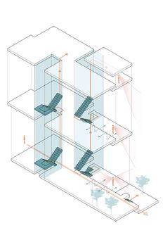 the diagram shows how stairs are connected to each other and can be seen from different angles