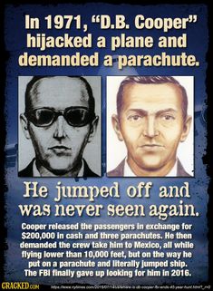 a poster with two men in glasses and one has the caption'he jumped off and was never seen again '