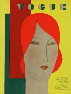 a magazine cover with a woman's face in red and yellow colors on it