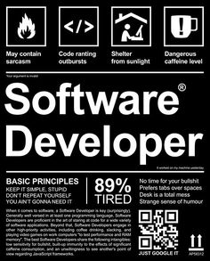 an advertisement for software development with the words software developerr and instructions to use it