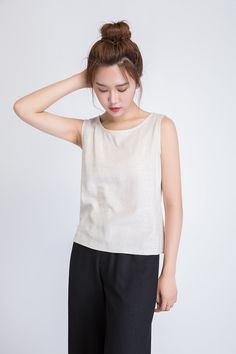 "It's called EveryWear because you can wear this linen tank top... well, everywhere. And we mean everywhere. At the office, happy hour, first dates, second dates, picnics, parties, BBQs, running errands, running 5Ks. You get the idea. DETAILS * 50% linen , 50% cotton blend * Scoop neckline * No zipper * Loose fit * Summer Tank top * Wash by hand or machine with cold water, Ironing after dry * Size Guide https://www.etsy.com/listing/722950722 * SIZE CHART https://www.etsy.com/listing/736810337 * Casual Flax Linen Tank Top, Beige Linen Sleeveless Blouse, Beige Ramie Summer Top, Beige Sleeveless Linen Top, Beige Ramie Top For Summer, Summer Beige Ramie Tops, Casual Linen Sleeveless Blouse Tank Top, Everyday Linen Tank Top, Beige Linen Tank Top For Summer