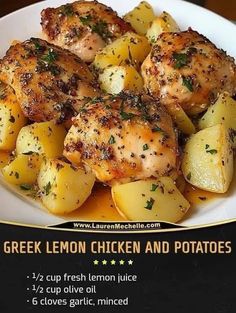 Mediterranean Easy Recipes & Diet For Beginners | Greek Lemon Chicken And Potatoes | Facebook Greek Lemon Chicken And Potatoes, Lemon Chicken And Potatoes, Greek Bowl, Greek Chicken Breast, Homemade Crumpets, Greek Chicken And Potatoes, Vegetable Fritters, Recipes Greek, Greek Chicken Recipes