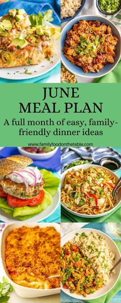 the meal plan is full of easy and healthy dinner ideas