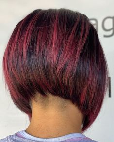 Short Bob With Undercut, Red Bob Haircut, Undercut Bob Haircut, Concave Bob, Shaved Bob, Bob Ideas, Short Undercut, Undercut Bob, Asymmetrical Bob Haircuts