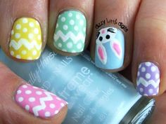 Do It Yourself Nails, Easter Nail Art Designs, March Nails, Pedicure Ideas, April Nails, Easter Nail Designs, Bunny Nails, Easter Nail Art, Fingernail Designs