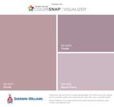 the colorsnap visualizer color swatches are shown in purple, pink and white