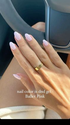 Classy Nails Dip, Dnd Acrylic Nails, Dnd Winter Colors, Summer Nail Colors 2024 Dnd, Almond Vs Round Nails, May Nails Short, White Pink Nail Color, Rush Nails Sorority, Light Pink Nail Colors