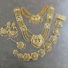 Indian Punjabi Jadau Necklace Ranihaar Set / Gold Necklace Set / Gold Ranihaar / Punjabi Wedding Set / One Gram Gold/ Sangeet/ Haldi/jaggo/ - Etsy Intricate Design Sets For Wedding And Navratri, Eid Festival Gold Sets With Motifs, Gold Temple Jewelry Bridal Accessories, White Kundan Jewelry For Traditional Ceremonies, Gold Meenakari Bridal Accessories For Wedding, Bollywood Gold Bridal Accessories With Intricate Design, Bollywood Style Jewelry With Motifs For Wedding, Bollywood Style Wedding Jewelry With Motifs, Wedding Necklaces With Latkans For Eid