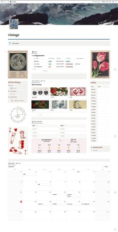 vintage student notion template LINK aesthetic_planner_template #free_notion_habit_tracker #notion_template_ideas_for_school🍝 Student Notion Template, Notion Layout, Vintage Study, Habit Tracker Notion