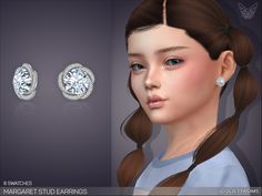 Earrings For Kids, The Sims 4 Packs, Sims4 Clothes, Baby Earrings, Sims 4 Collections