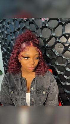 Burgundy Wigs For Black Women, Cute Weave Hairstyles, Girl Hair Colors, Frontal Wig Hairstyles, Big Box Braids Hairstyles, Hairstyle Trends, Quick Braided Hairstyles, Latest Hair, Short Curly Wigs