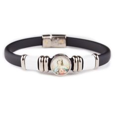 White Bracelet with Immaculate Heart of Mary, Made in Italy, $6.95 | The Catholic Company Catholic Company, Home Decor Books, Immaculate Heart Of Mary, Church Group, Statement Of Faith, Heart Of Mary, Immaculate Heart, Catholic Books, Decor Books