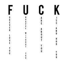 an eye chart with the words fluck written in black and white letters on it