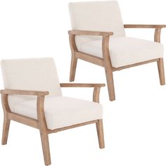 two white chairs sitting next to each other