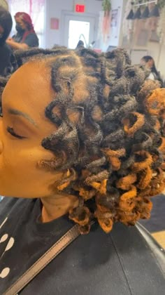 Curls On Locs, Loc Colors, Loc Ideas, Short Dreadlocks Styles, Glowing Hair, Natural Dreads