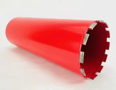 a red plastic tube on a white background