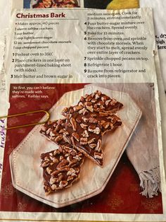 a recipe for christmas bark is shown in the magazine's article about how to make it