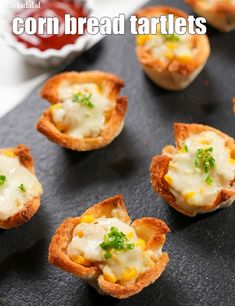 mini corn bread tartles with cheese and chives