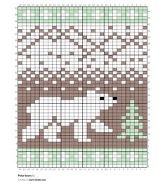 a cross stitch pattern with an image of a dog on the side and a black dot in