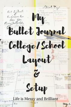 Bullet Journal | My College/School Layout & Setup To Do Bullet Journal, School Bujo, School Layout, Journal Key, Weekly Log, School Journals, Printable School