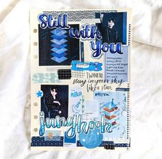 a scrapbook with pictures and words on it