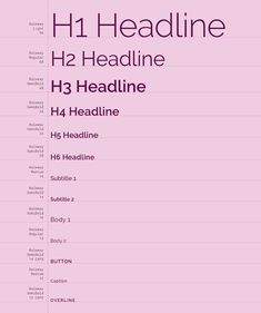 a pink poster with the words h1 headline on it