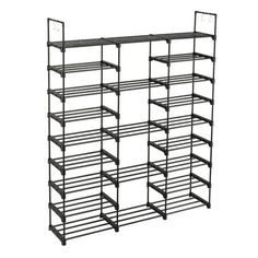 a large metal rack with many shelves on it