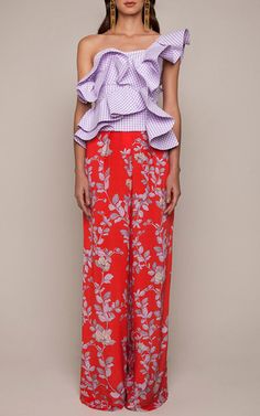 Cotton Poplin One Shouldered Ruffled Top by JOHANNA ORTIZ Now Available on Moda Operandi Coquette Things, Pants Ideas, Colombian Fashion, Cotton Poplin Top, Couture Design, Colour Combos, Poplin Top, Couture Designers, Johanna Ortiz