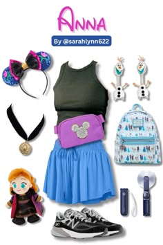 an assortment of items including shoes, headbands and backpack