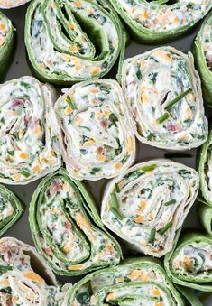 spinach rolls filled with cheese and other toppings