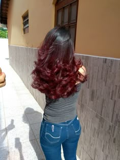 Ruby Wine Hair Color On Black Hair, Ruby Wine Hair Color, Burgundy Hair Long Layers, Skunk Hair Red, Natural Burgundy Hair, Indian Hair Colour, Red Hair Colour For Indian Skin, Red Hair Indian, Burgundy Hair Colour For Indian Skin