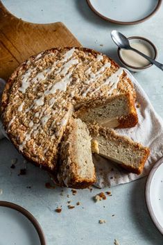 a cake that has been cut into pieces