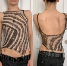 the back of a woman's top is shown