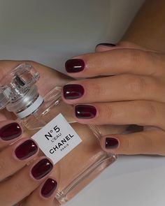 The 15 Prettiest Autumn Nail Colours to Try in 2024 | Who What Wear UK Black Cherry Nails, Dark Red Nail Polish, Deep Red Nails, Kutek Disney, Wine Nails, Dark Red Nails, London Nails, Cherry Nails