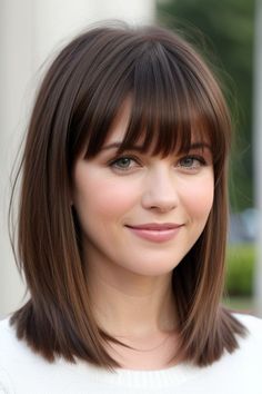 29+ Bangs Hairstyles Ideas 13 Oval Face Bangs, Silver Hair Highlights, Square Face Hairstyles, Bangs For Round Face, Face Framing Bangs, How To Cut Bangs