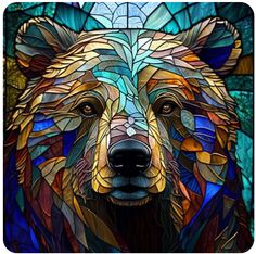 Glass Png, Bear Images, Landscape Quilt, Stained Glass Pattern, Stained Glass Crafts, Glass Pattern, Faux Stained Glass, Stained Glass Patterns