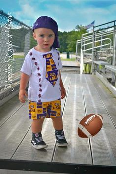 Boys LSU Tigers Football Outfit, Baby Boys Louisiana State University – Needles Knots n Bows Texas Longhorns Outfits, Baby African Clothes, Lsu Outfits, Baby Boy Fall Outfits, Baby First Outfit, Black Kids Fashion, Boys Football