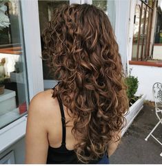 Haircut With Curly Hair, Haircuts Wavy Curly Hair Medium, Brown Hair For Curly Hair, Curly Wolfcut Long, Haircuts Long Curly Hair, Waterfall Layers Haircut Curly Hair, Haircuts For Long Hair With Layers Curls, Natural Curly Brown Hair, Wavy Hair Lots Of Layers