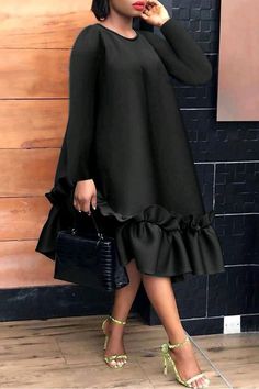 Short African Dresses, 2024 Prom, Line Dresses, Elegant Dresses Classy, African Fashion Women Clothing, Dresses Modest, Classy Dress Outfits, Midi Ruffle Dress, African Fashion Women