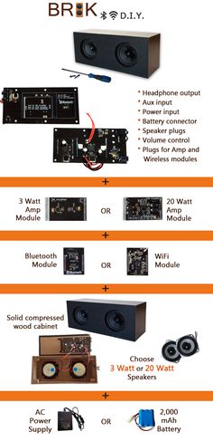 an info sheet describing the different types of speakers and amps that are available for purchase